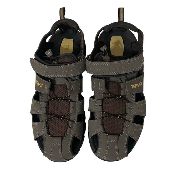 Teva Men\'s Forebay Fisherman Sport Sandals sz 12 Gray Brown main image 4